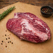 Australian Wagyu Rib Cap Lifter, Blue Label BMS 9+, raw on butcher paper