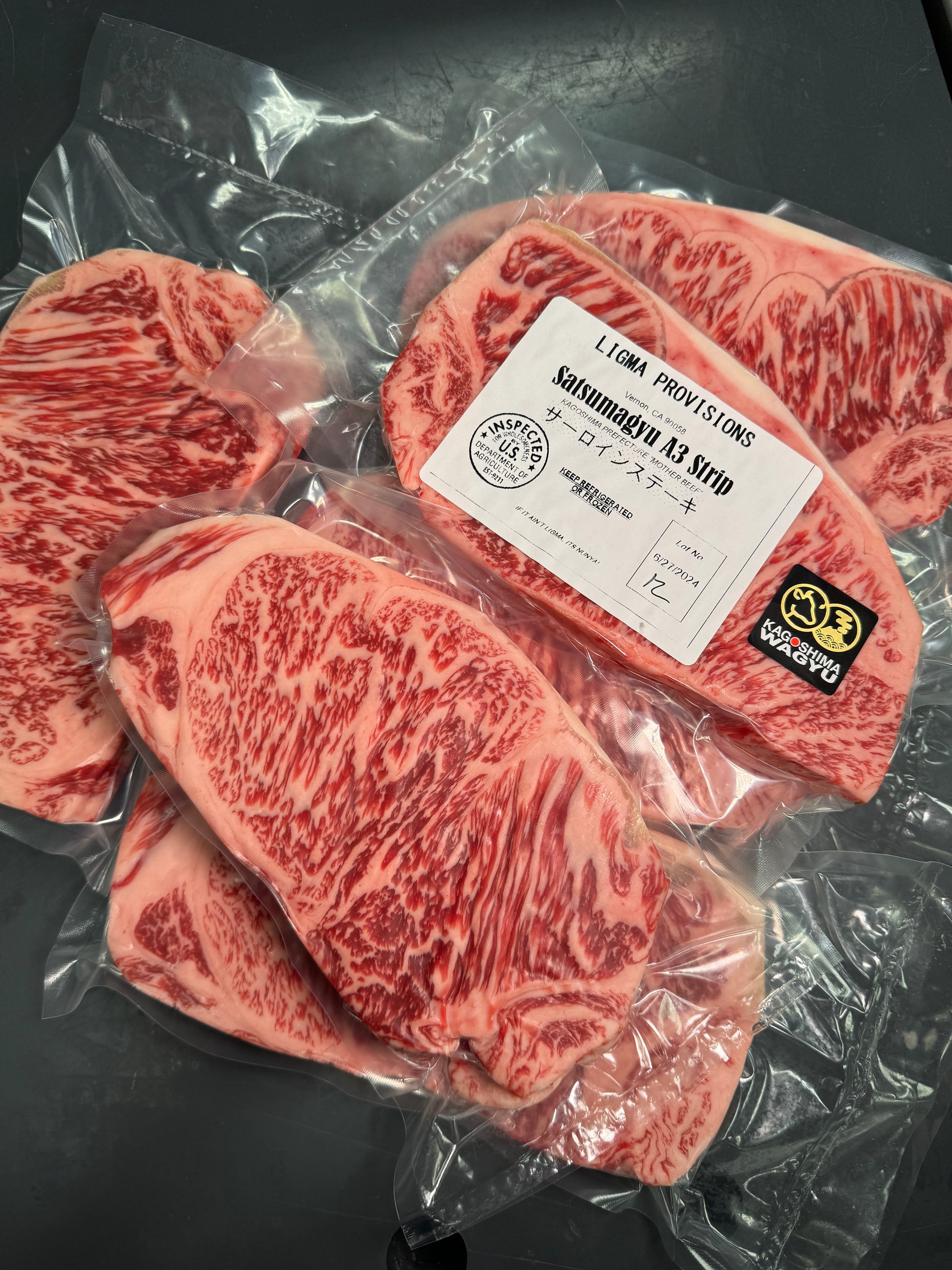 A3 Hiramatsu Mother Beef NY Strip — BMS 3-5 Japanese A3 Wagyu