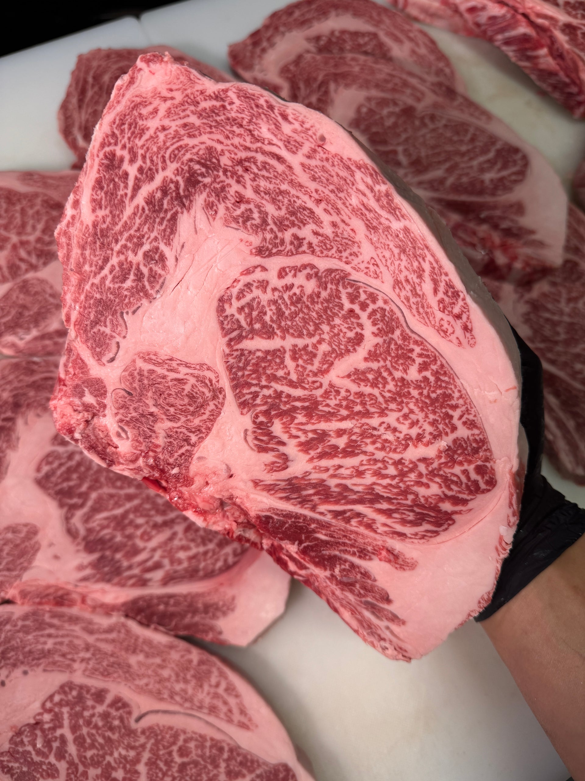A3 Hiramatsu Mother Beef Ribeye — BMS 3-5 Japanese A3 Wagyu — marbling detail