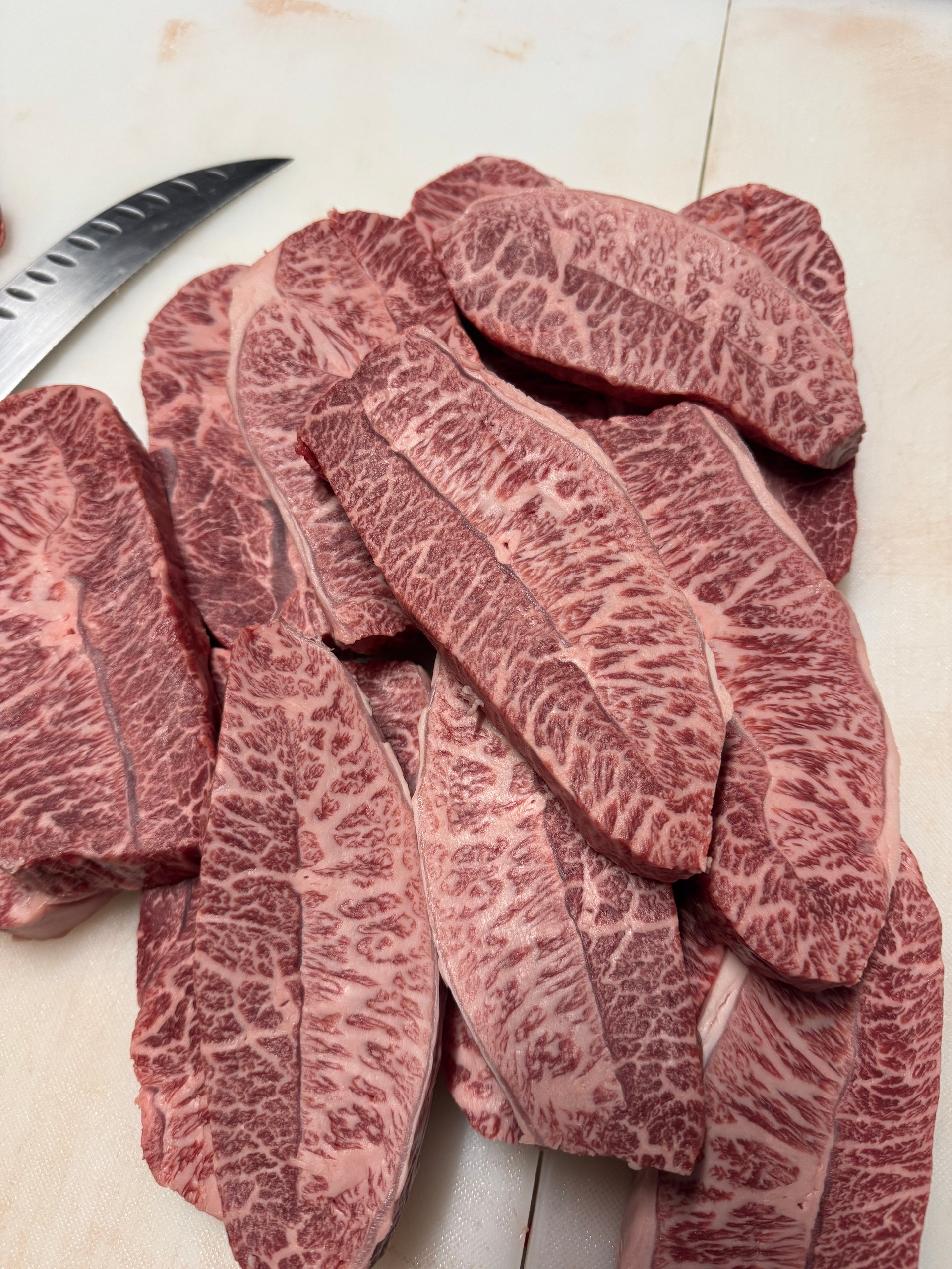 A4 Wagyu Misuji Flat Iron sliced — Bushu Samurai Beef from Hasegawa Farms