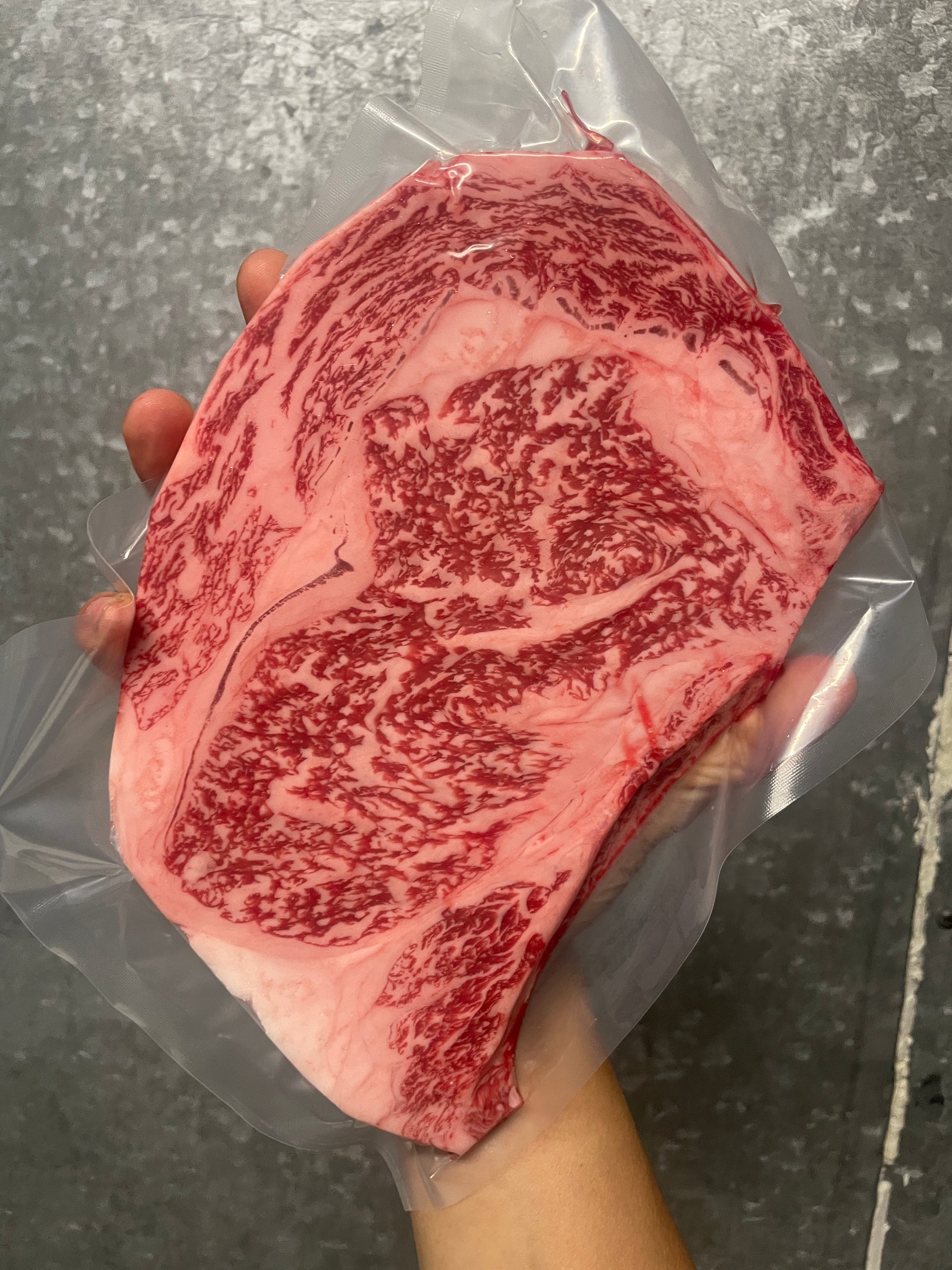 A4 Satsuma Ribeye — BMS 6-8 Japanese A4 Wagyu, Kagoshima Prefecture — marbling detail