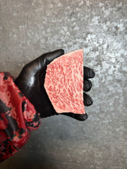 A5 Hida NY Strip — BMS 8-12 Japanese A5 Wagyu, Gifu Prefecture — marbling detail