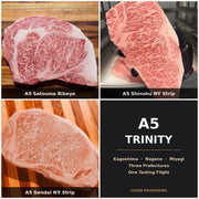 A5 Trinity bundle — A5 Satsuma Ribeye, A5 Shinshu NY Strip, A5 Sendai NY Strip | Ligma Provisions