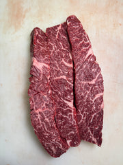 Australian Wagyu Flap Bavette Gold — BMS 8/9 Australian Wagyu Gold Label — marbling detail