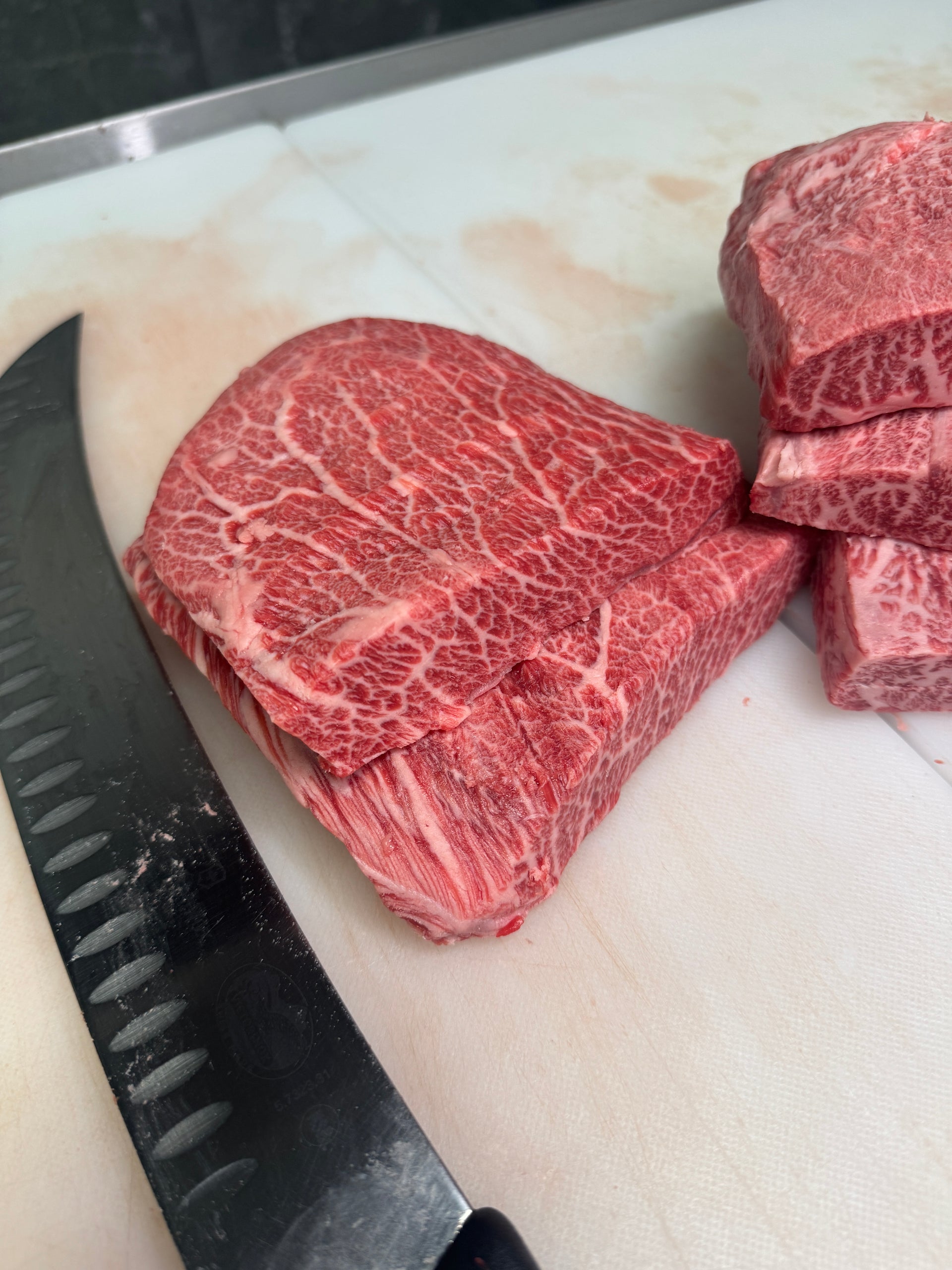 Australian Wagyu Flat Iron Gold — BMS 8/9 Australian Wagyu Gold Label — marbling detail