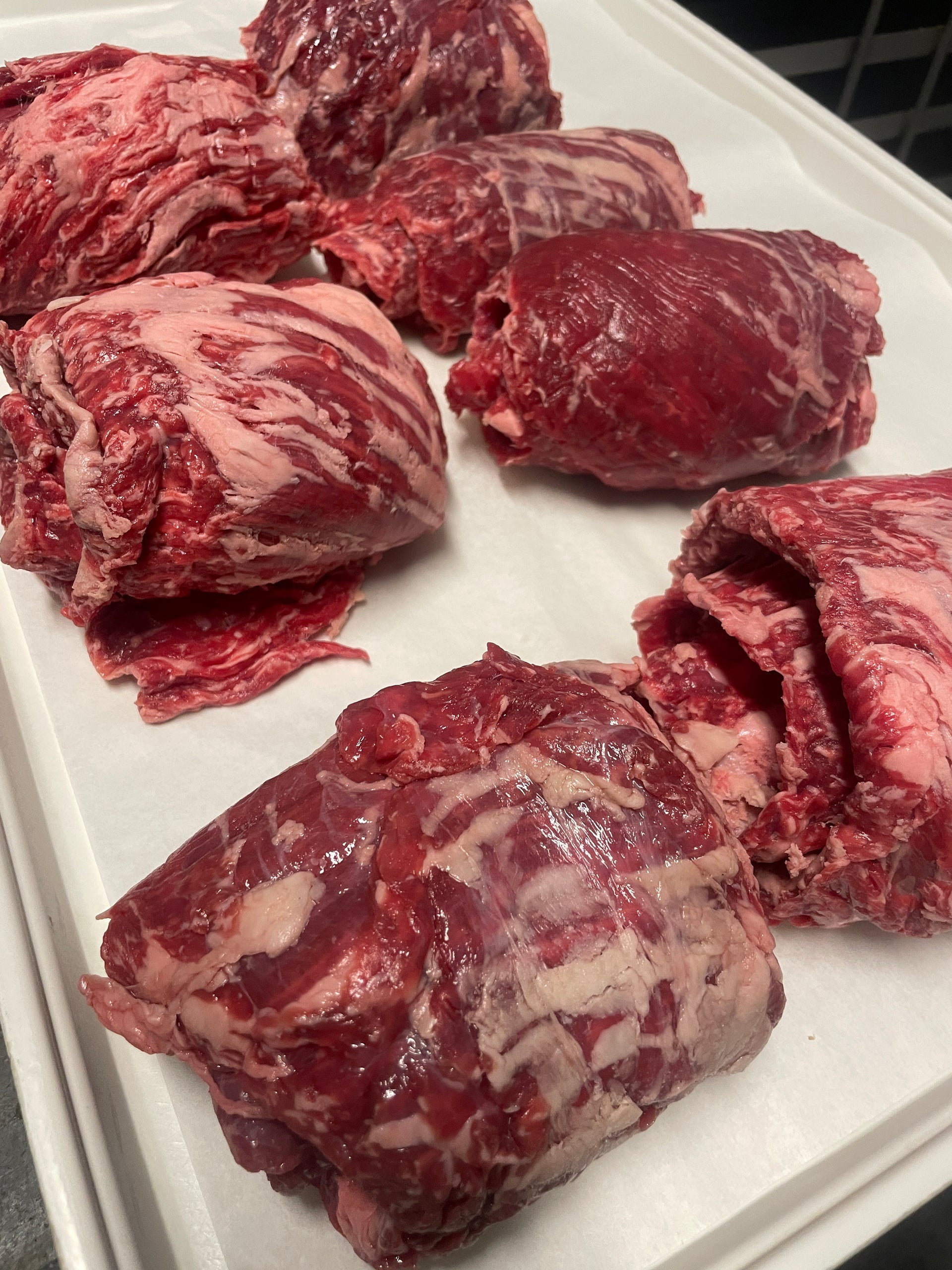 Australian Wagyu Inside Skirt Gold — BMS 8/9 Australian Wagyu Gold Label — marbling detail