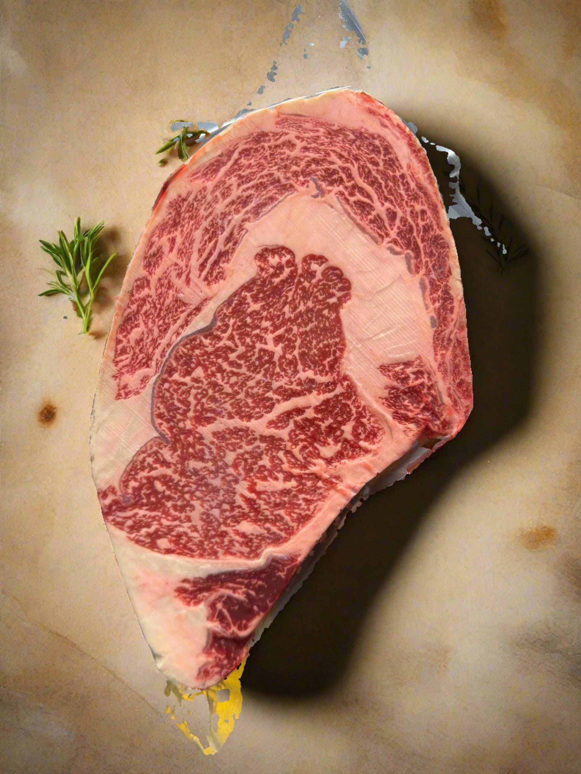 Australian Wagyu Ribeye Gold — BMS 8/9 Australian Wagyu Gold Label — marbling detail