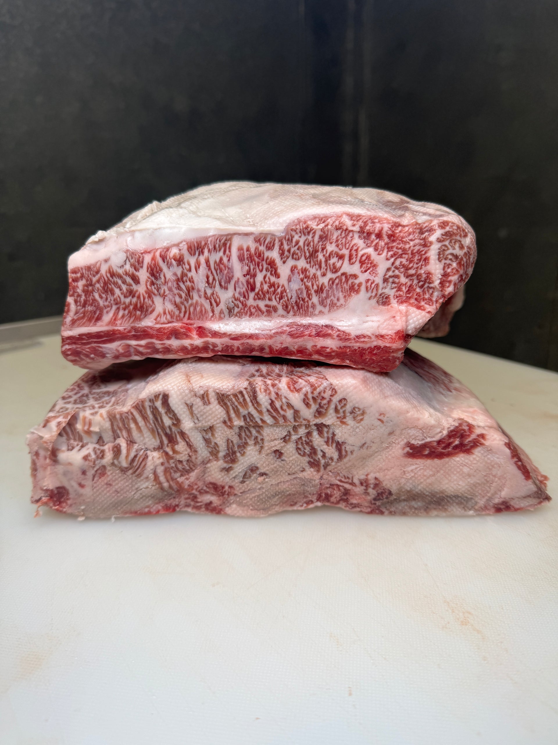 Australian Wagyu Short Rib Gold — BMS 8/9 Australian Wagyu Gold Label — marbling detail
