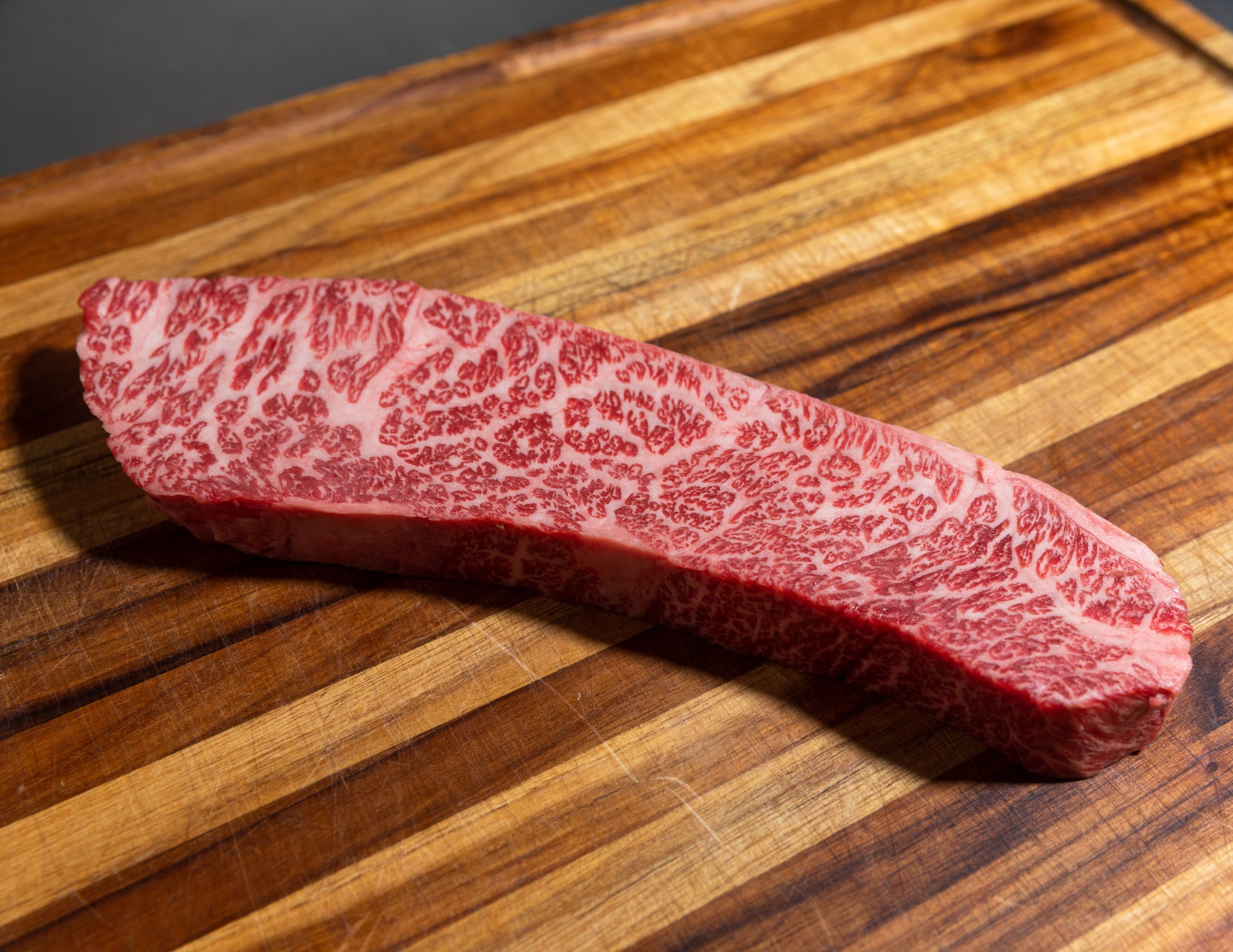 Australian Wagyu Zabuton (Denver) Gold — BMS 8/9 Australian Wagyu Gold Label — marbling detail