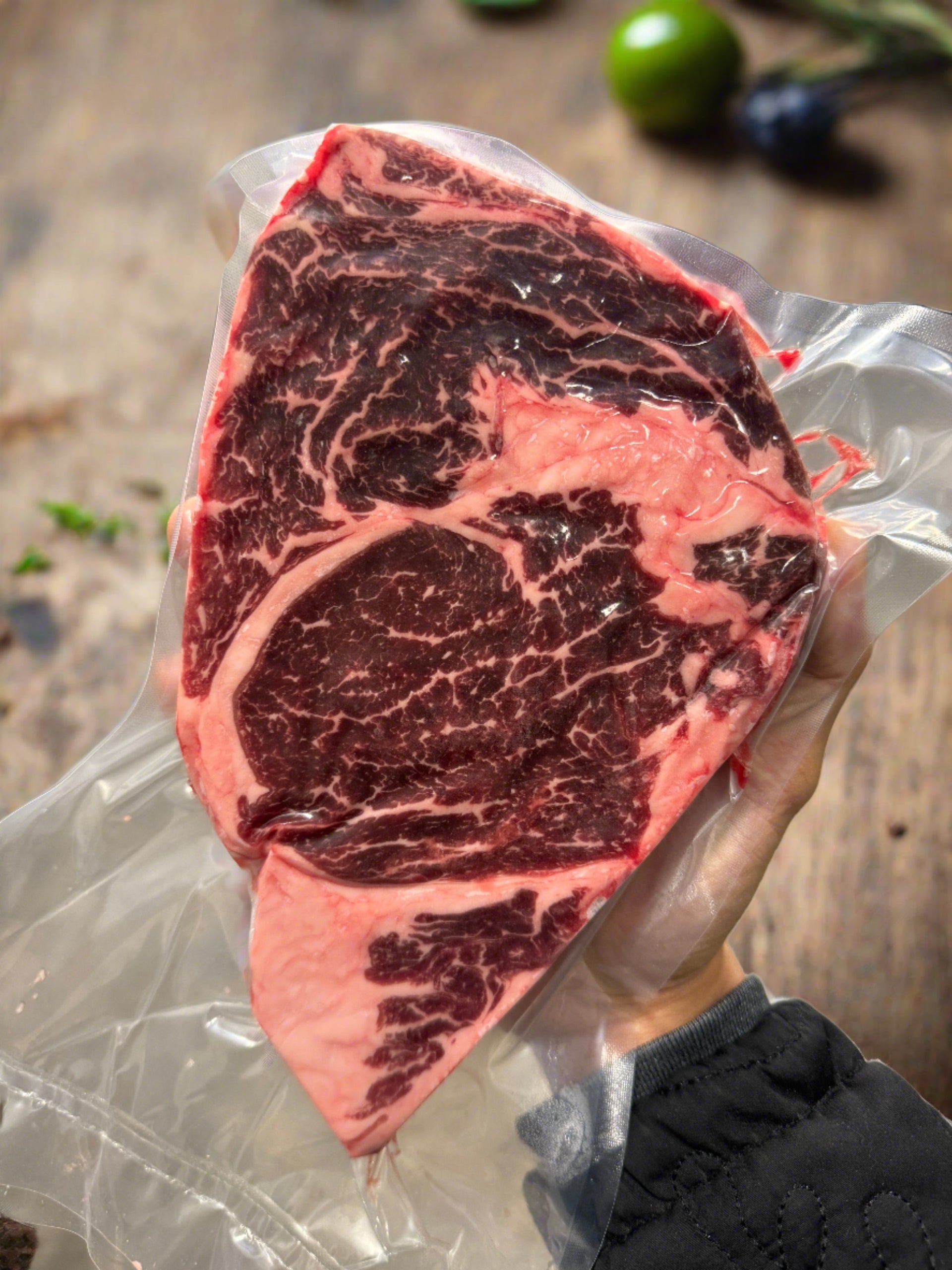Black Angus Ribeye Prime — Australian Black Angus — marbling detail