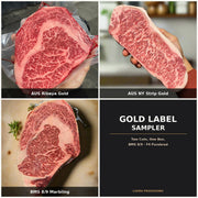 Gold Label Sampler bundle — Australian Wagyu Ribeye Gold and NY Strip Gold, BMS 8/9 F4 Purebred | Ligma Provisions