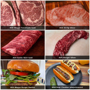 The Summer Grill Special bundle — AUS Wagyu Tomahawk Gold, Tri-Tip Silver, Inside Skirt Gold, Hanger Silver, Wagyu Burger Patties, Wild Boar Cheddar Jalapeñowurst | Ligma Provisions