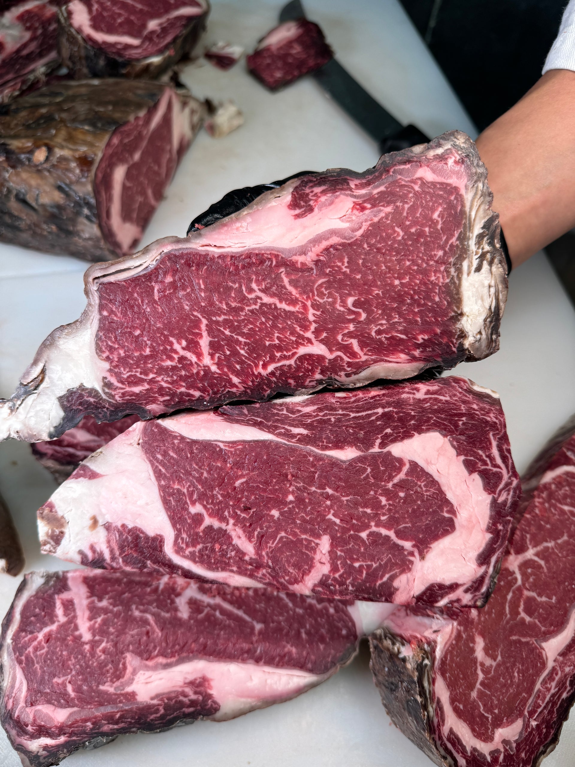 USDA Prime Ribeye - 60 Day Dry Aged — USDA Prime grade beef — marbling detail
