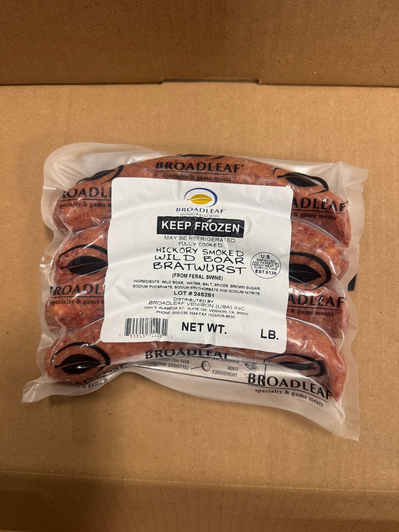 Wild Boar Bratwurst (Hickory Smoked) — Heritage bratwurst sausage